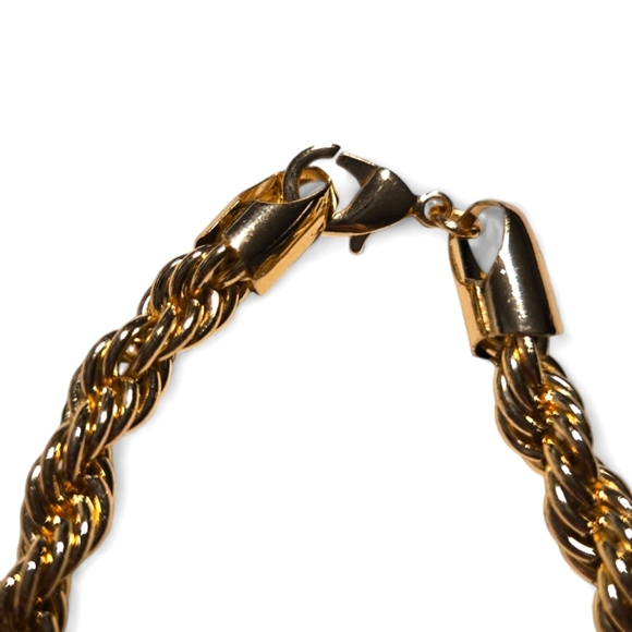 Rope Chain 18k Gold Layered Men's Necklace 22 inch Jewelry Fashion Accessory - Picture 2 of 6